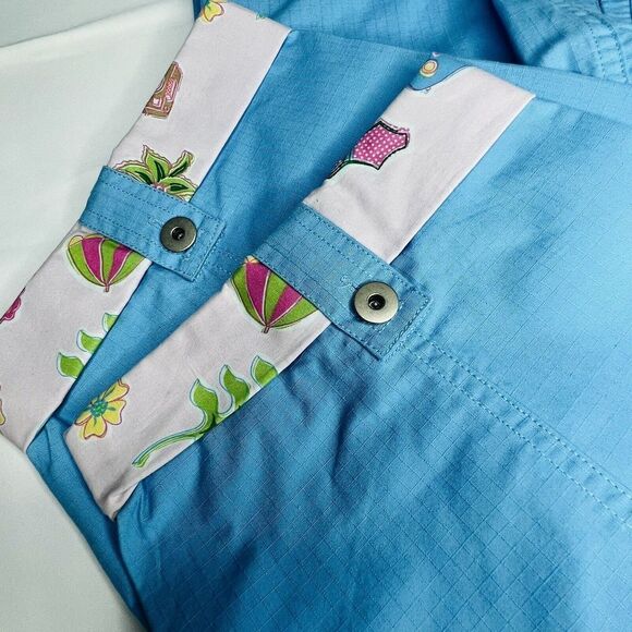 Mountain Lake 10P Womens Pants Capri Cargo Casual Khaki Cotton Floral Aloha 0811 - Picture 2 of 10